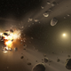 Artist’s concept of asteroid collisions (Image: NASA/JPL-Caltech)